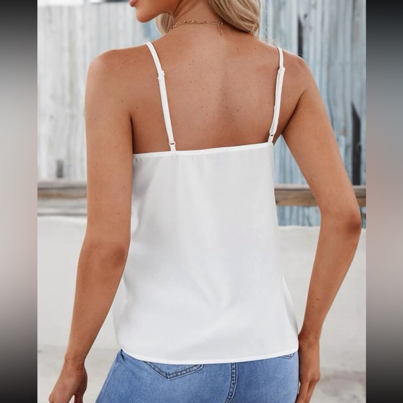 Boho black white two tone color block tank top - Picture 4 of 6